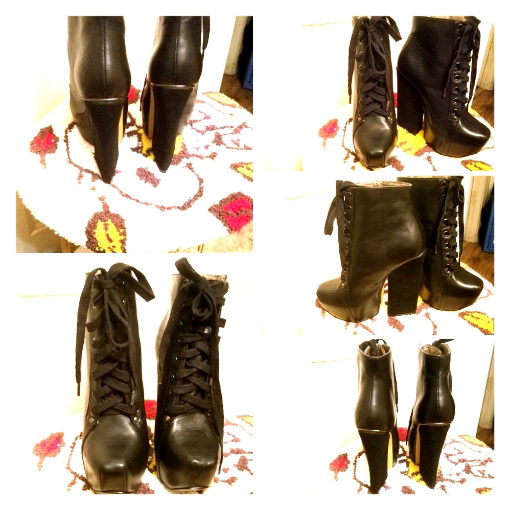 Ladies platform high- heel boots